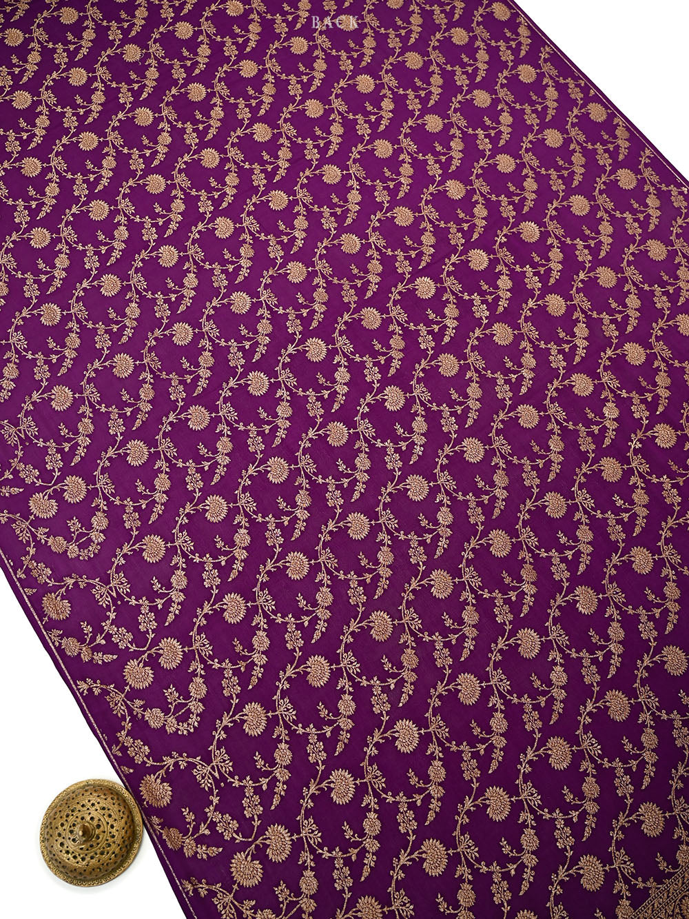 Purple Jaal Crepe Silk Handloom Banarasi Suit - Sacred Weaves