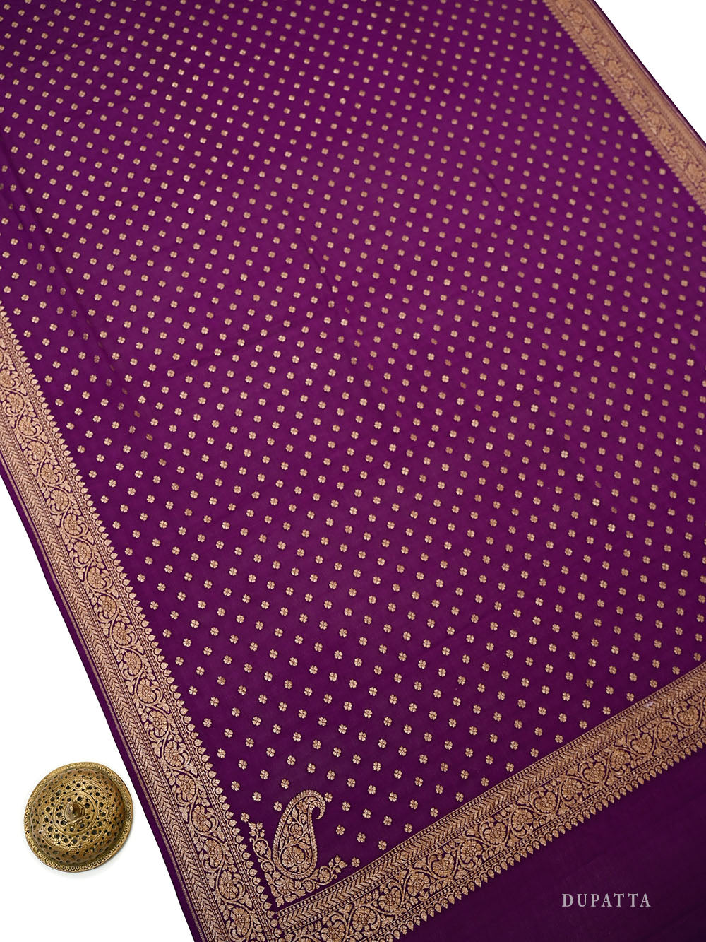 Purple Jaal Crepe Silk Handloom Banarasi Suit - Sacred Weaves