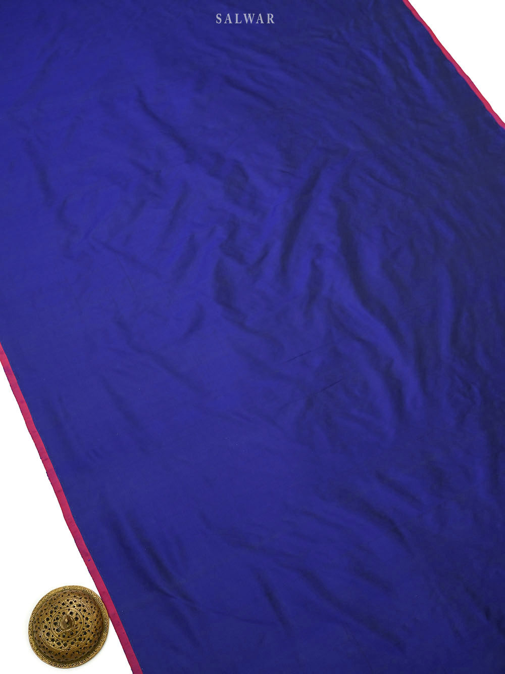 Navy Blue Booti Katan Silk Handloom Banarasi Suit - Sacred Weaves