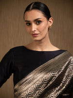 Black Silk Brocade Handloom Banarasi Saree