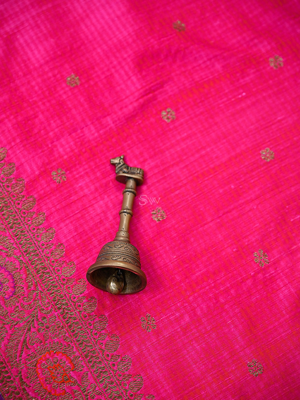 Magenta Meenakari Booti Dupion Silk Handloom Banarasi Suit - Sacred Weaves