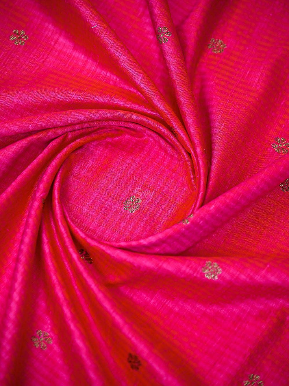 Magenta Meenakari Booti Dupion Silk Handloom Banarasi Suit - Sacred Weaves