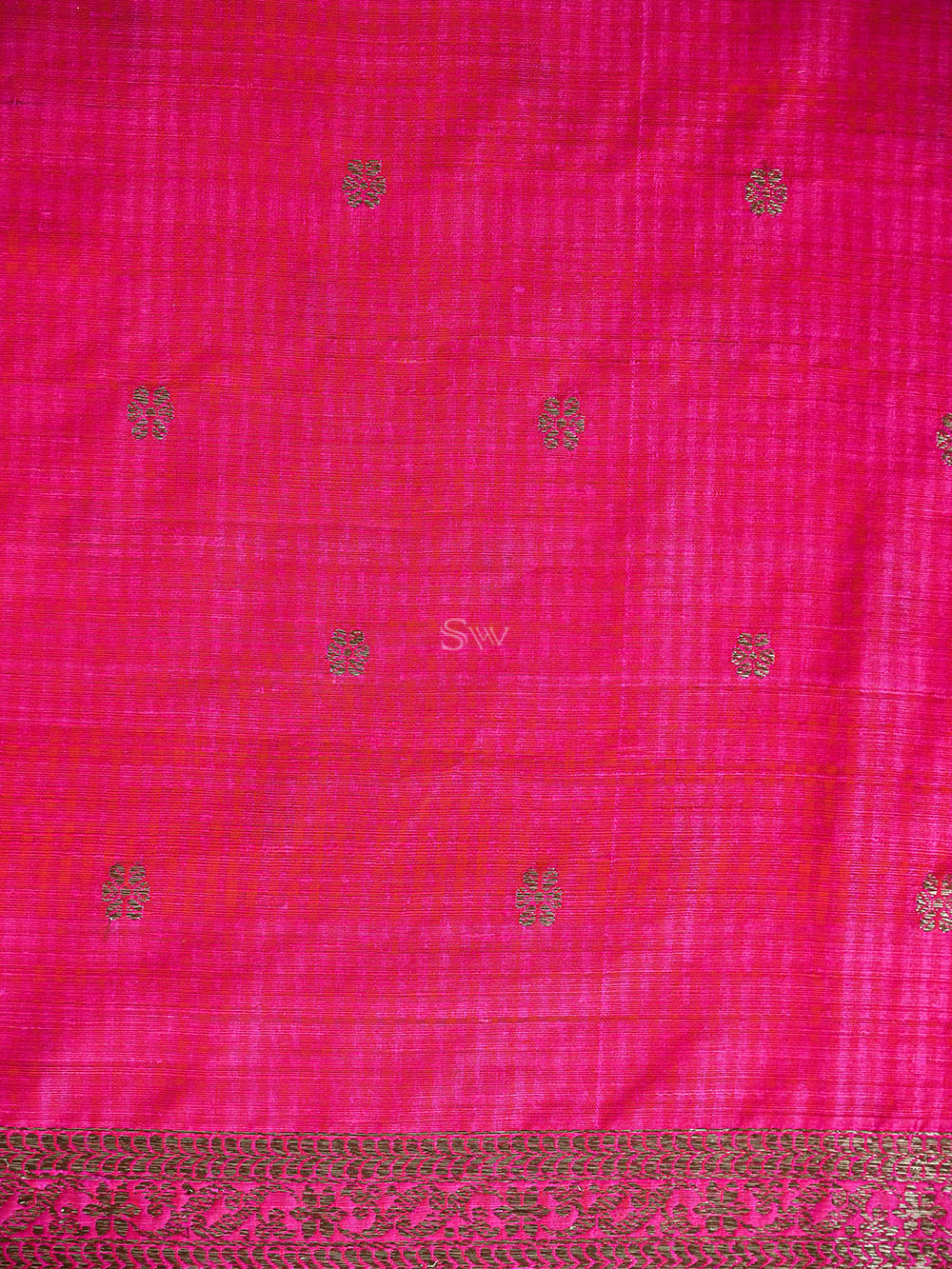 Magenta Meenakari Booti Dupion Silk Handloom Banarasi Suit - Sacred Weaves