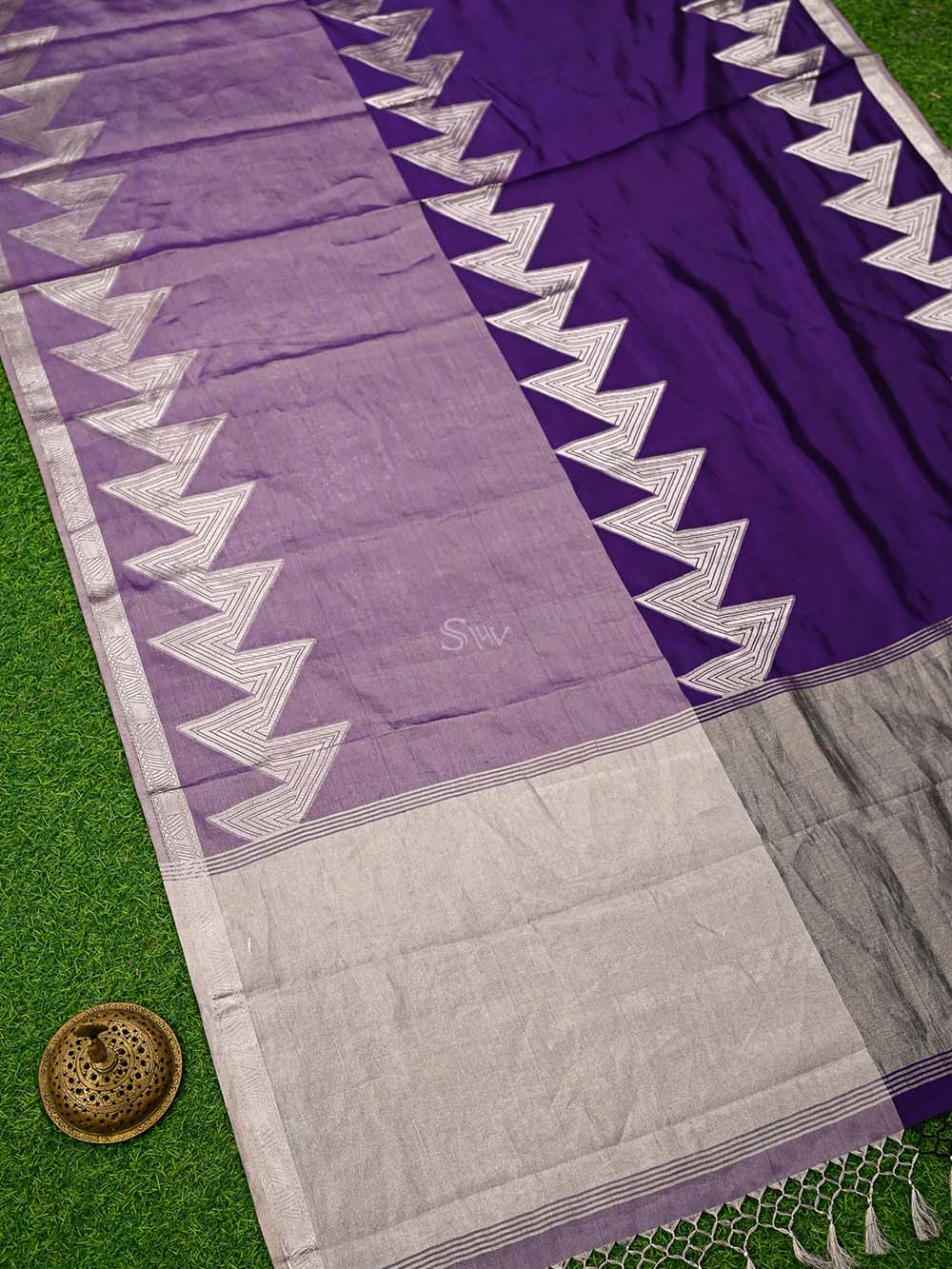 Purple Tissue Brocade Handloom Banarasi Saree - Sacred Weaves