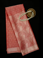 Red Tissue Brocade Handloom Banarasi Saree - Sacred Weaves
