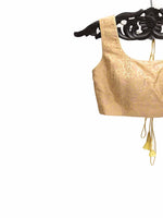 Yellow Uppada Silk Banarasi Ready-made Blouse - Sacred Weaves