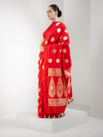 Red Boota Pure Silk Handloom Banarasi Saree - Sacred Weaves