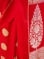 Red Boota Pure Silk Handloom Banarasi Saree - Sacred Weaves