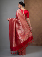 Red Meenakari Silk Brocade Handloom Banarasi Saree