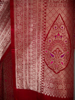 Red Meenakari Silk Brocade Handloom Banarasi Saree