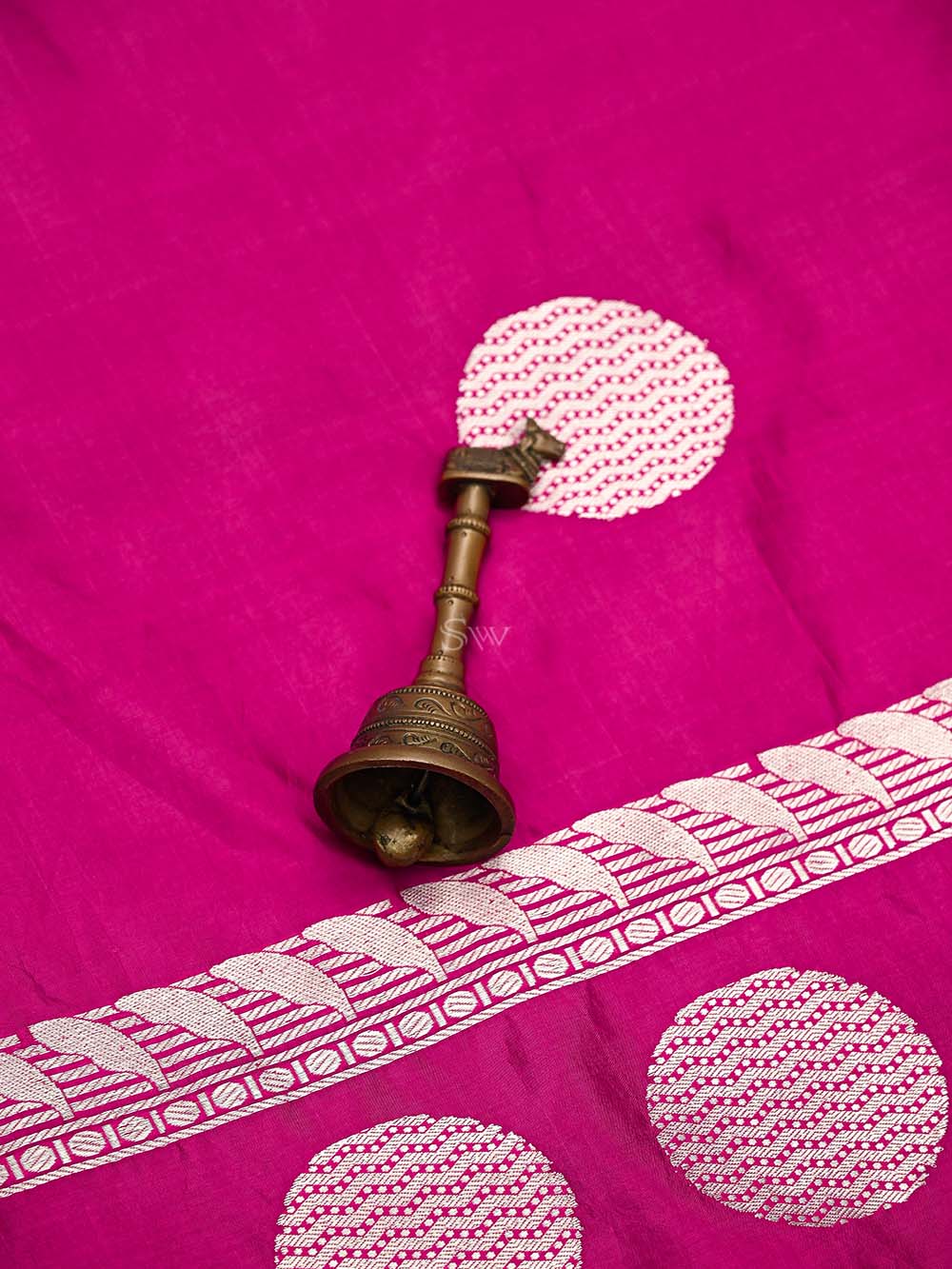 Magenta Boota Katan Silk Handloom Banarasi Saree - Sacred Weaves