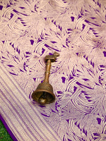Purple Silk Shikargah Brocade Handloom Banarasi Saree - Sacred Weaves