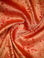 Red Silk Shikargah Brocade Handloom Banarasi Saree - Sacred Weaves