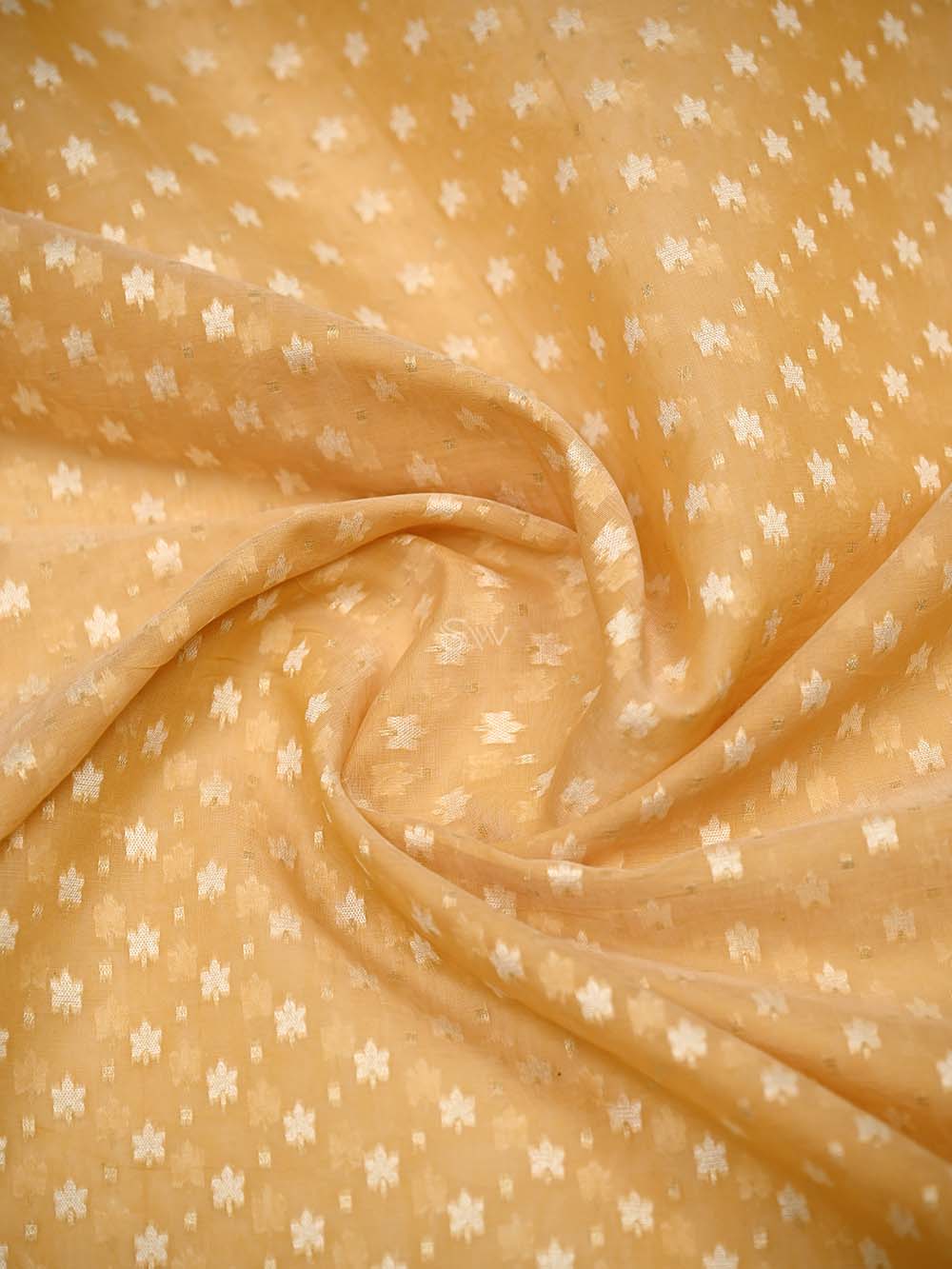 Pastel Orange Zari Cotton Saree - Sacred Weaves
