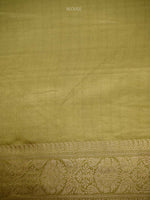Moss Green Satin Sona Roopa Jaal Handloom Banarasi Saree - Sacred Weaves