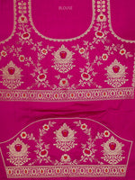 Magenta Satin Silk Handloom Banarasi Lehenga - Sacred Weaves