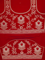 Red Satin Silk Handloom Banarasi Lehenga - Sacred Weaves