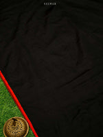 Black Brocade Katan Silk Handloom Banarasi Suit - Sacred Weaves