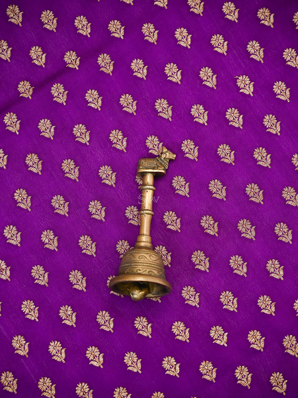 Purple Booti Crepe Silk Handloom Banarasi Suit - Sacred Weaves