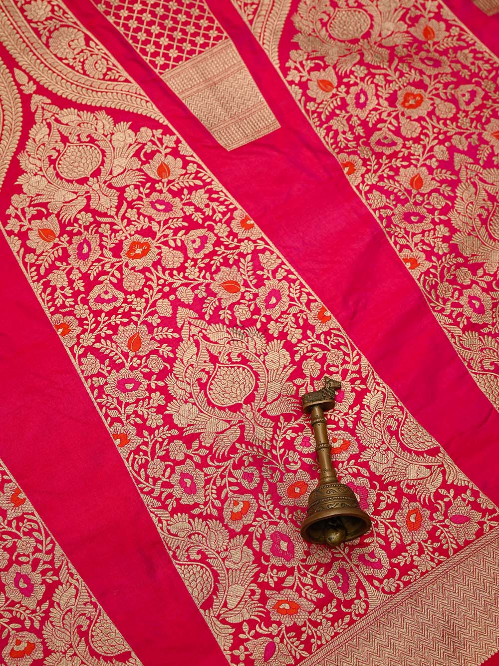Magenta Silk Handloom Banarasi Lehenga - Sacred Weaves