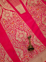 Magenta Silk Handloom Banarasi Lehenga - Sacred Weaves
