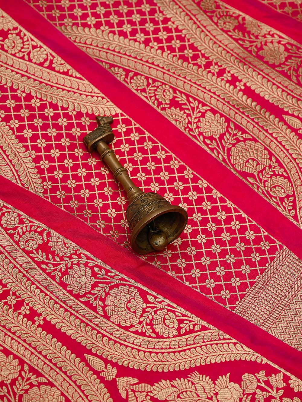 Magenta Silk Handloom Banarasi Lehenga - Sacred Weaves