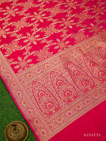 Magenta Silk Handloom Banarasi Lehenga - Sacred Weaves