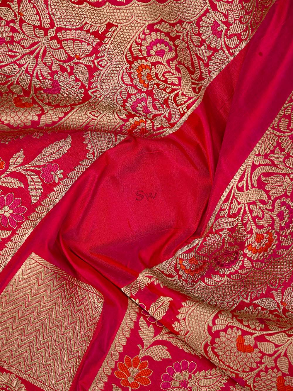 Magenta Silk Handloom Banarasi Lehenga - Sacred Weaves