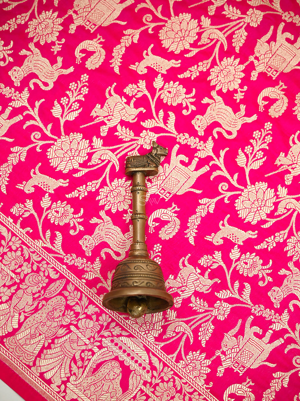Pink Orange Booti Katan Silk Handloom Banarasi Suit - Sacred Weaves