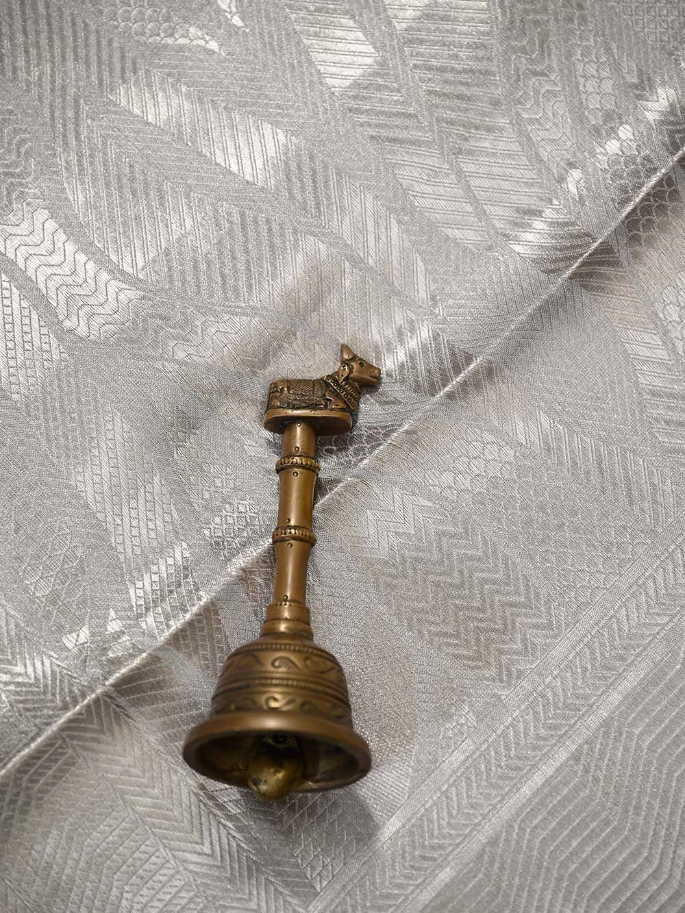 Grey Tissue Brocade Handloom Banarasi Saree - Sacred Weaves