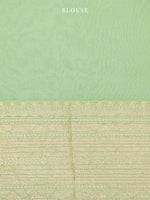 Pastel Green Purple Rangkat Khaddi Georgette Handloom Banarasi Saree - Sacred Weaves