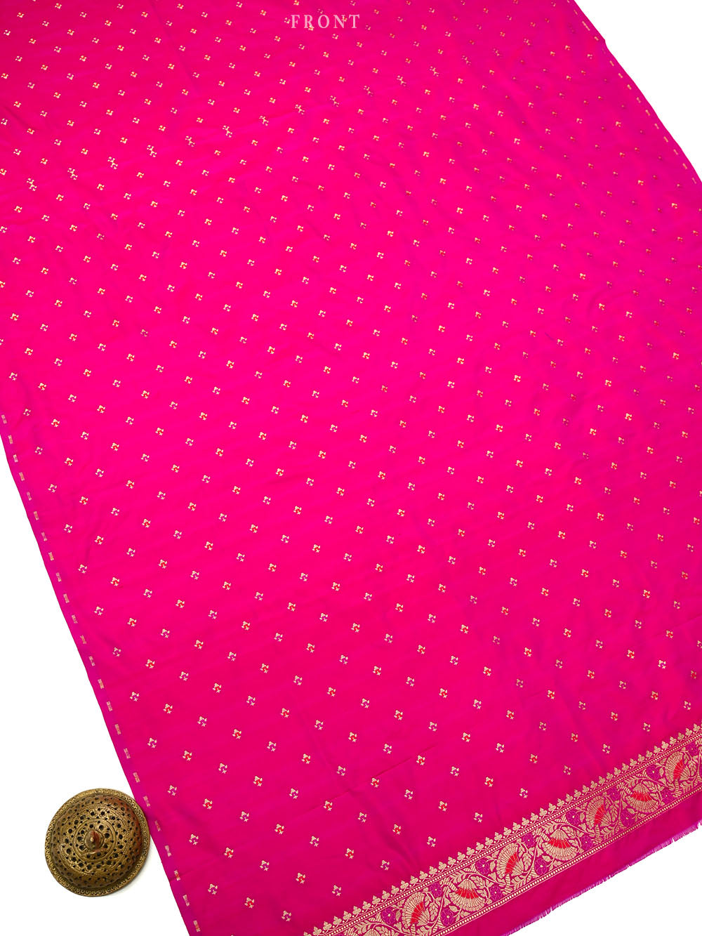 Dark Pink Meenakari Booti Katan Silk Handloom Banarasi Suit - Sacred Weaves