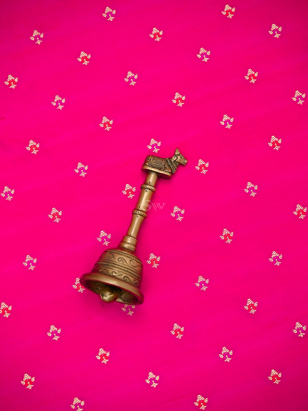 Dark Pink Meenakari Booti Katan Silk Handloom Banarasi Suit - Sacred Weaves