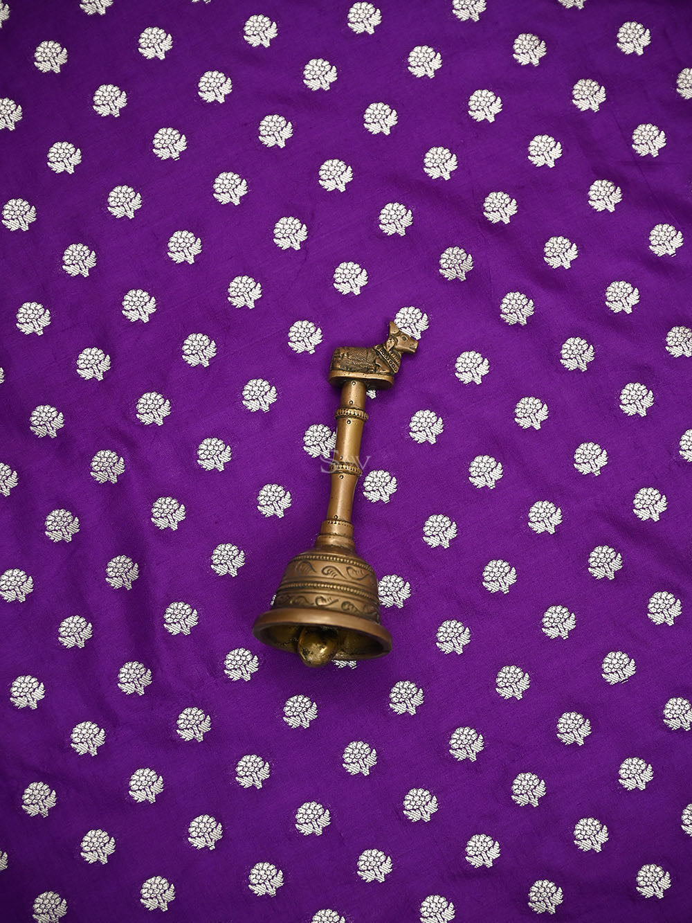 Purple Booti Katan Silk Handloom Banarasi Suit - Sacred Weaves