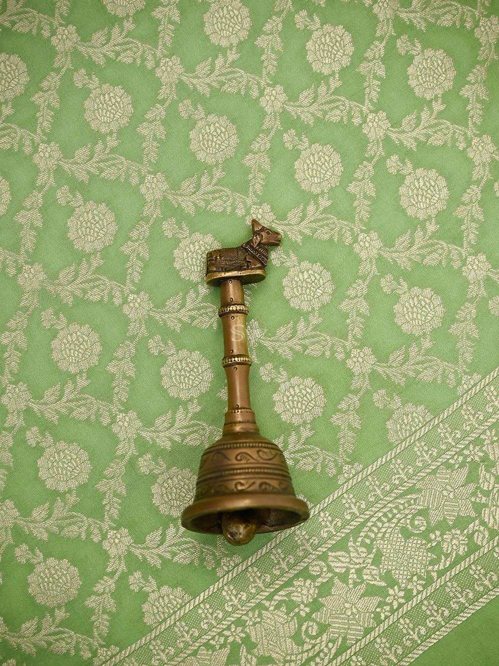 Pista Green Jaal Crepe Silk Handloom Banarasi Suit