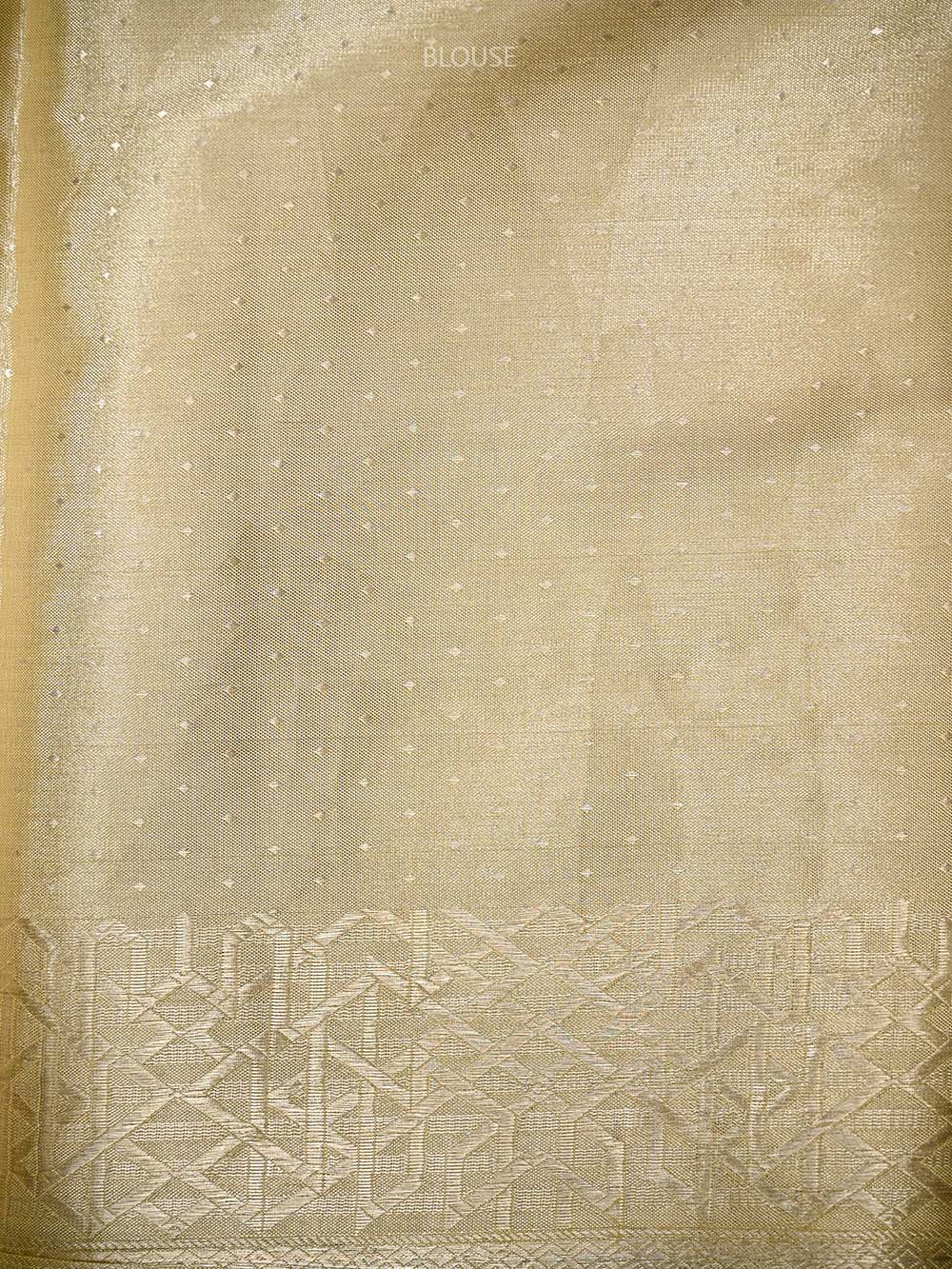 Pastel Yellow Tissue Brocade Handloom Banarasi Saree - Sacred Weaves