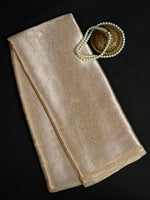 Dark Beige Tissue Brocade Handloom Banarasi Saree - Sacred Weaves