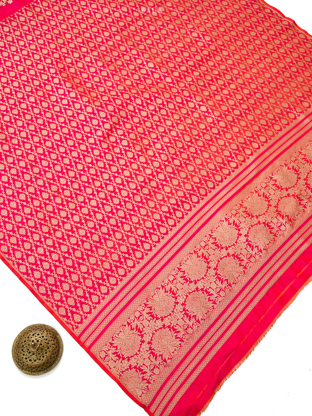 Pink Orange Jaal Katan Silk Handloom Banarasi Suit - Sacred Weaves