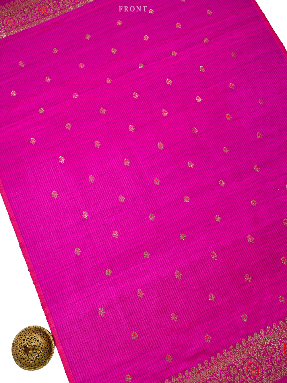 Dark Magenta Booti Dupion Silk Handloom Banarasi Suit - Sacred Weaves