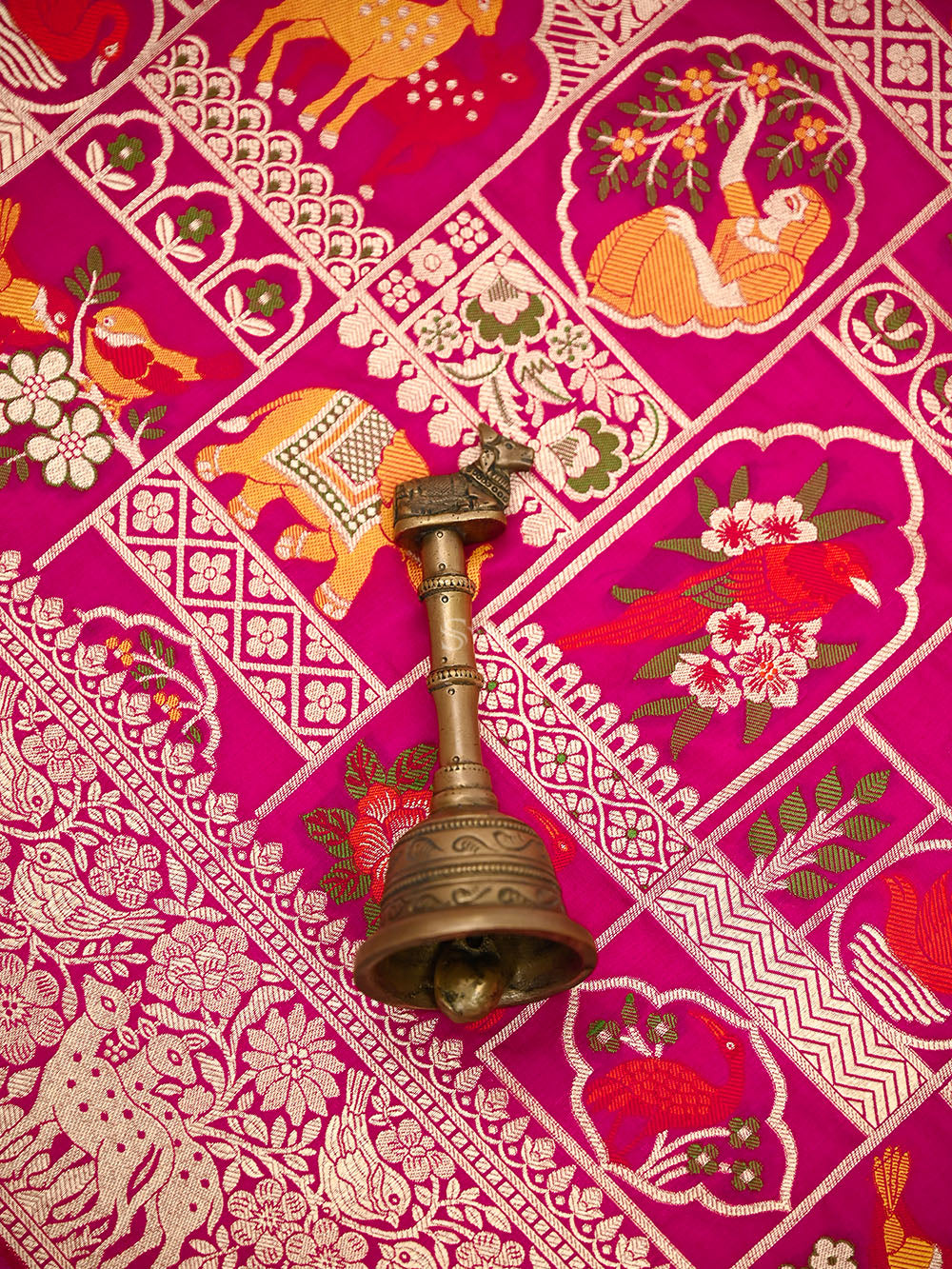 Dark Pink Meenakari Booti Katan Silk Handloom Banarasi Suit - Sacred Weaves