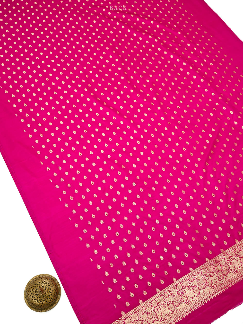 Dark Pink Meenakari Booti Katan Silk Handloom Banarasi Suit - Sacred Weaves