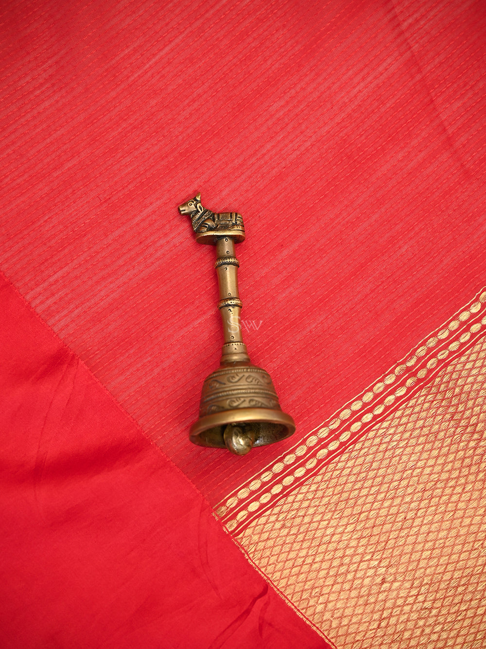 Red Cotton Silk Banarasi Saree - Sacred Weaves