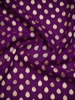 Purple Booti Khaddi Georgette Handloom Banarasi Saree - Sacred Weaves