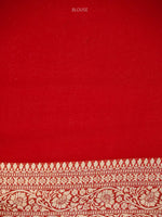 Cream Jaal Khaddi Georgette Handloom Banarasi Saree - Sacred Weaves