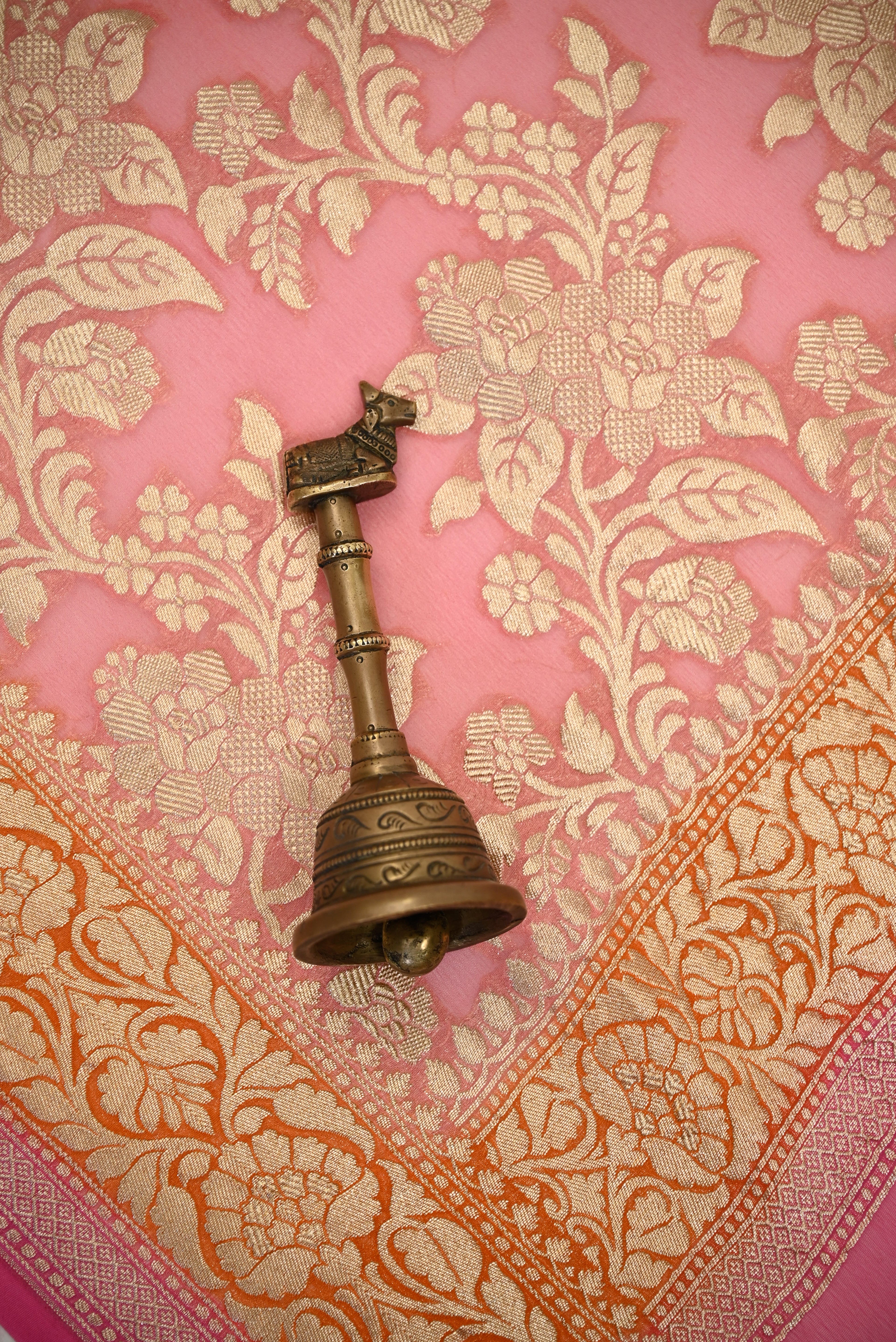 Pink Booti Khaddi Georgette Handloom Banarasi Suit - Sacred Weaves