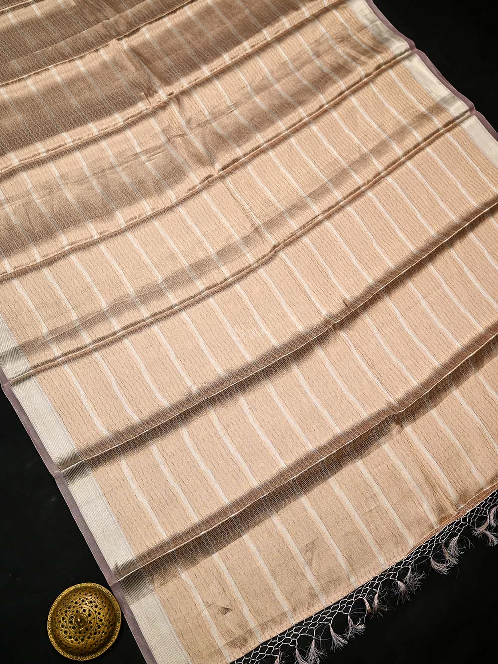 Pastel Pink Brocade Tissue Handloom Banarasi Dupatta - Sacred Weaves