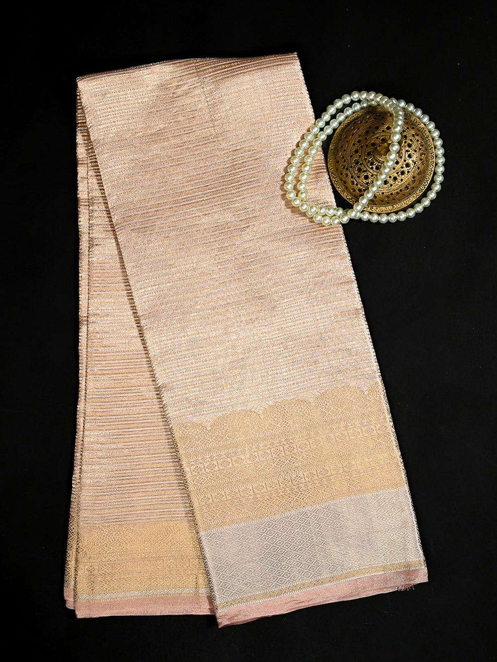 Pink Tissue Brocade Handloom Banarasi Dupatta - Sacred Weaves
