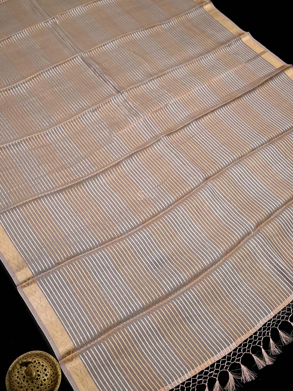 Pink Tissue Brocade Handloom Banarasi Dupatta