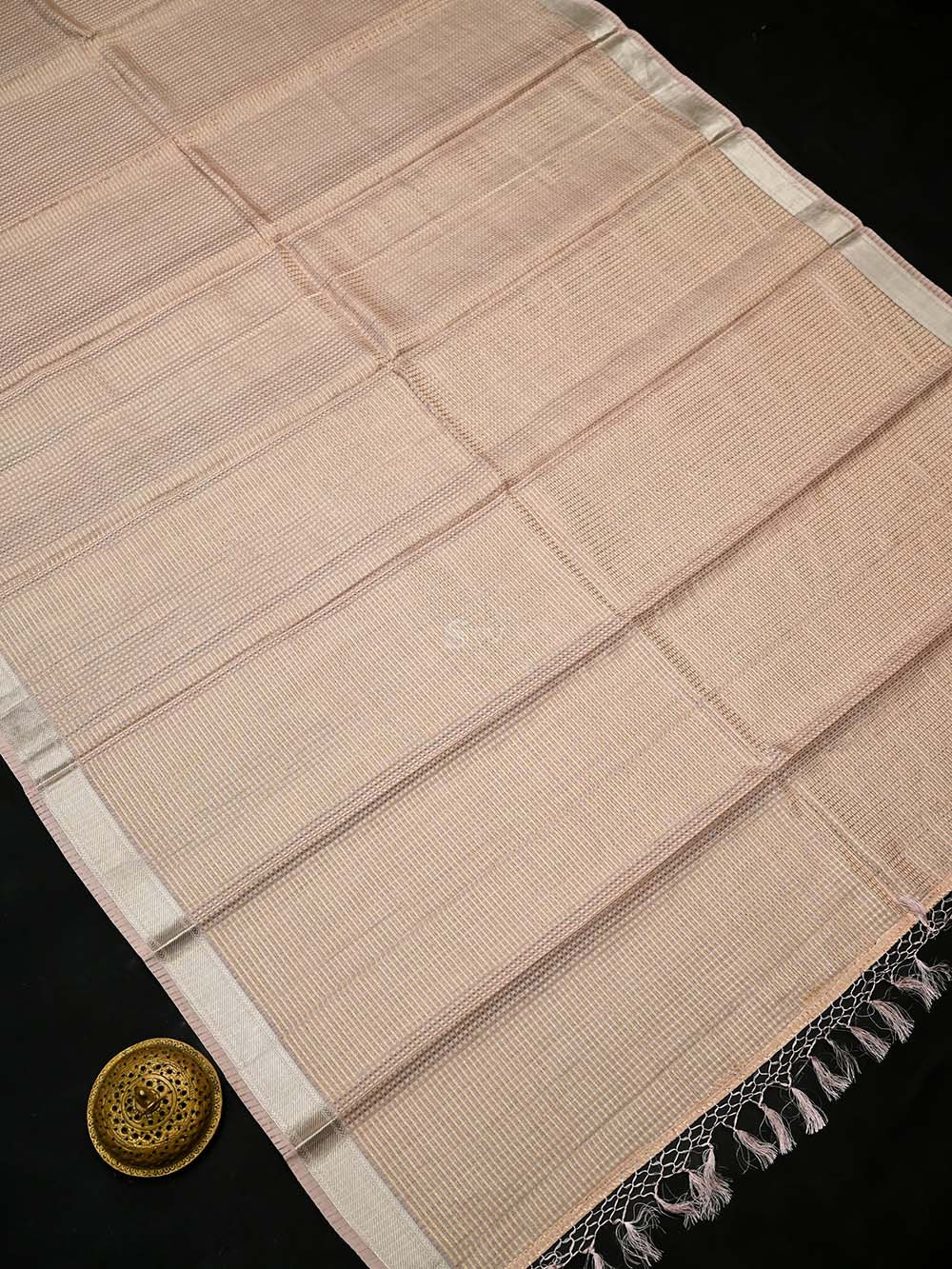 Pastel Pink Brocade Tissue Handloom Banarasi Dupatta - Sacred Weaves