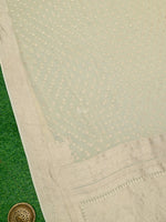 Cream Konia Khaddi Georgette Handloom Banarasi Saree - Sacred Weaves